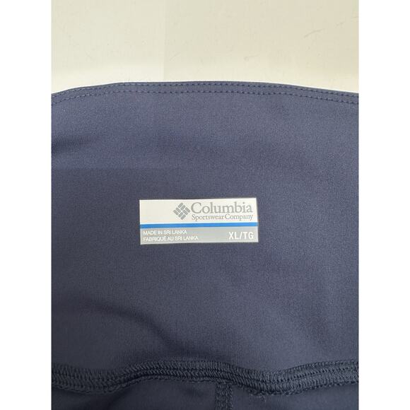 Columbia Womens Leggings Size XL Navy Blue Cropped Leg Logo - Picture 3 of 10